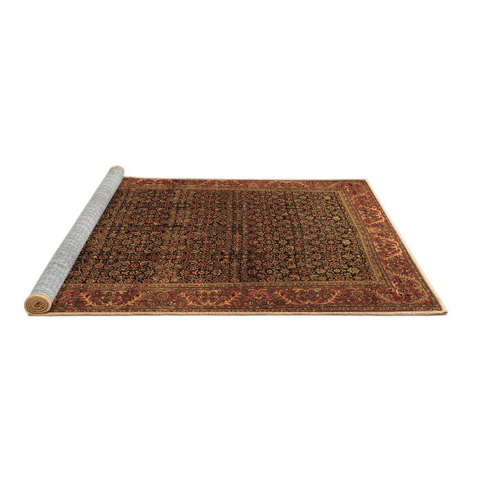 Sideview of Machine Washable Persian Brown Traditional Rug, wshtr2225brn