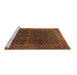 Sideview of Machine Washable Persian Brown Traditional Rug, wshtr2225brn