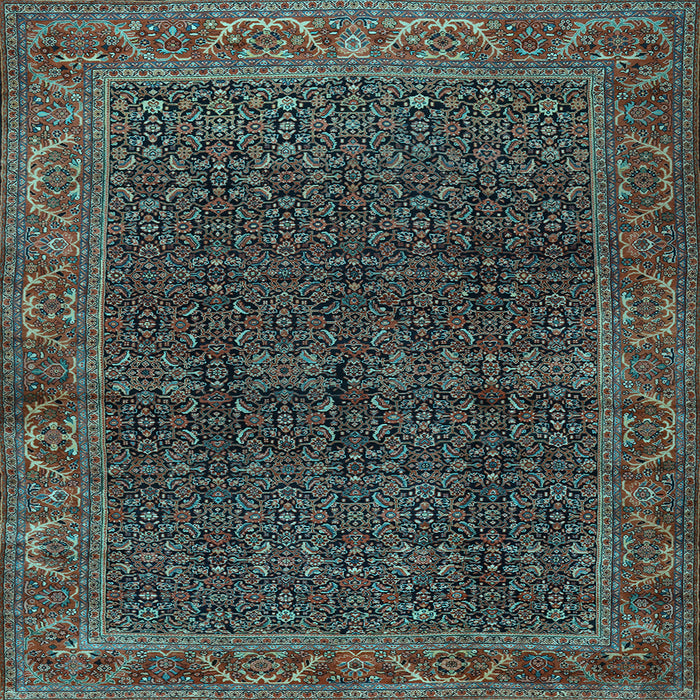 Square Machine Washable Persian Light Blue Traditional Rug, wshtr2225lblu
