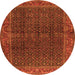 Machine Washable Persian Orange Traditional Area Rugs, wshtr2225org