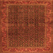 Round Machine Washable Persian Orange Traditional Area Rugs, wshtr2225org