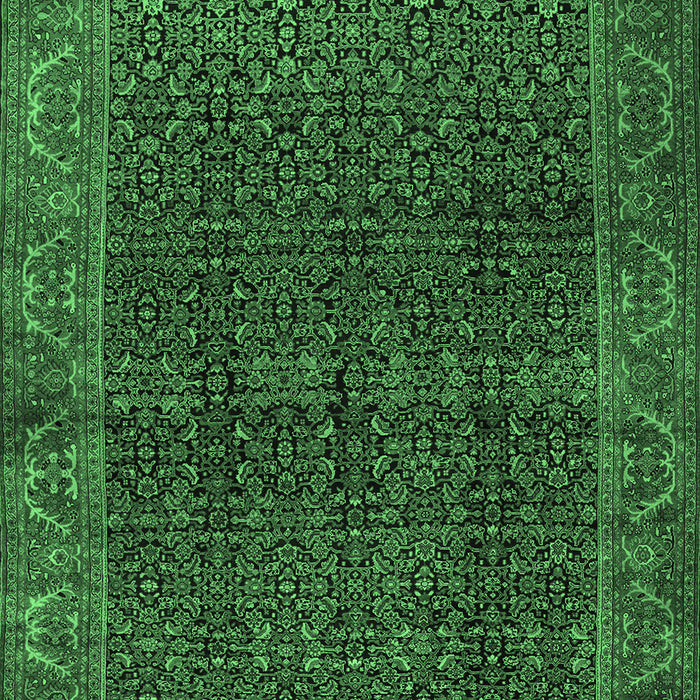 Machine Washable Persian Emerald Green Traditional Area Rugs, wshtr2225emgrn