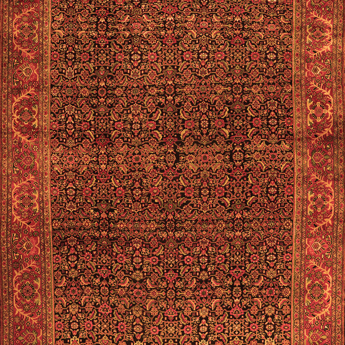 Serging Thickness of Machine Washable Persian Orange Traditional Area Rugs, wshtr2225org