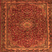 Round Machine Washable Persian Orange Traditional Area Rugs, wshtr2226org