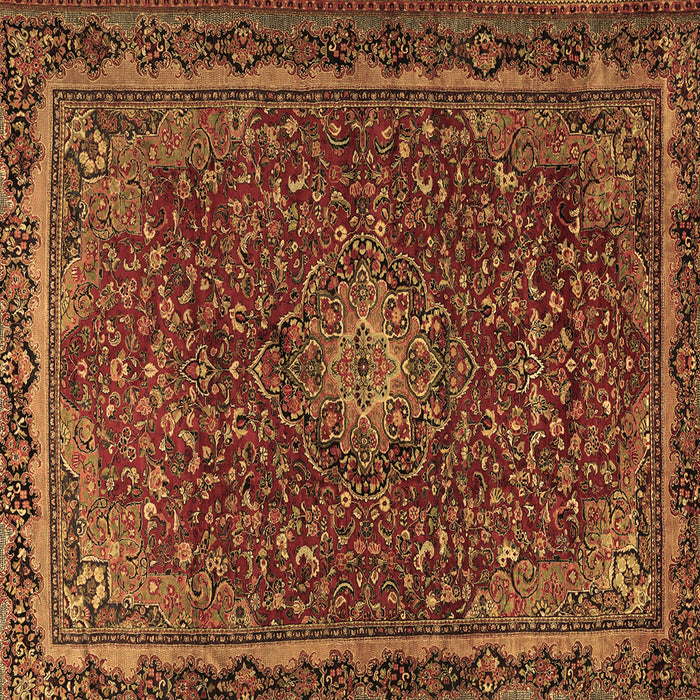 Square Machine Washable Persian Brown Traditional Rug, wshtr2226brn