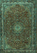 Machine Washable Persian Turquoise Traditional Area Rugs, wshtr2226turq