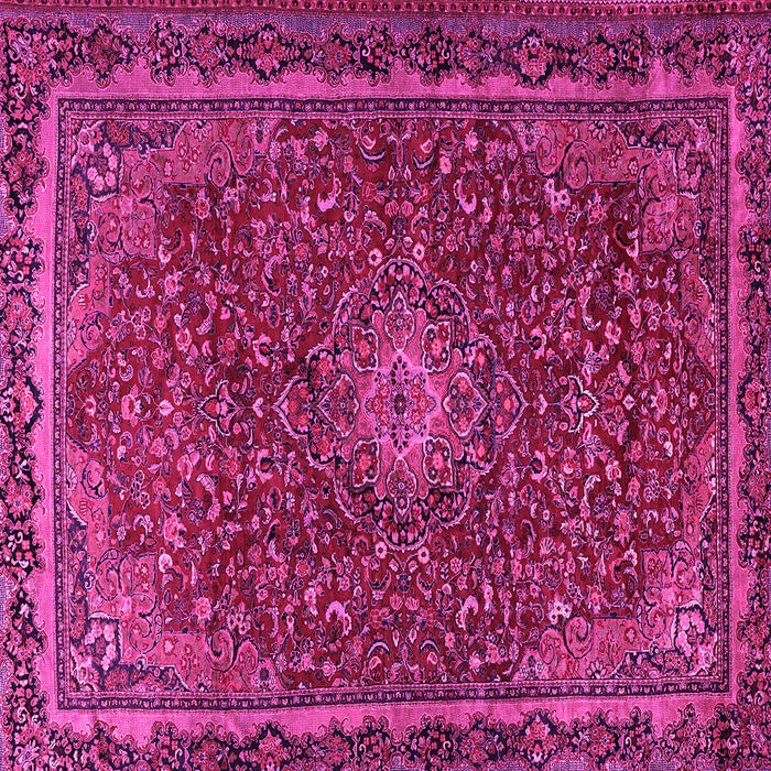 Square Machine Washable Persian Pink Traditional Rug, wshtr2226pnk