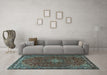 Machine Washable Persian Light Blue Traditional Rug in a Living Room, wshtr2226lblu