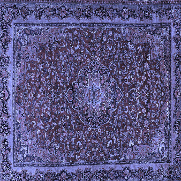 Square Machine Washable Persian Blue Traditional Rug, wshtr2226blu