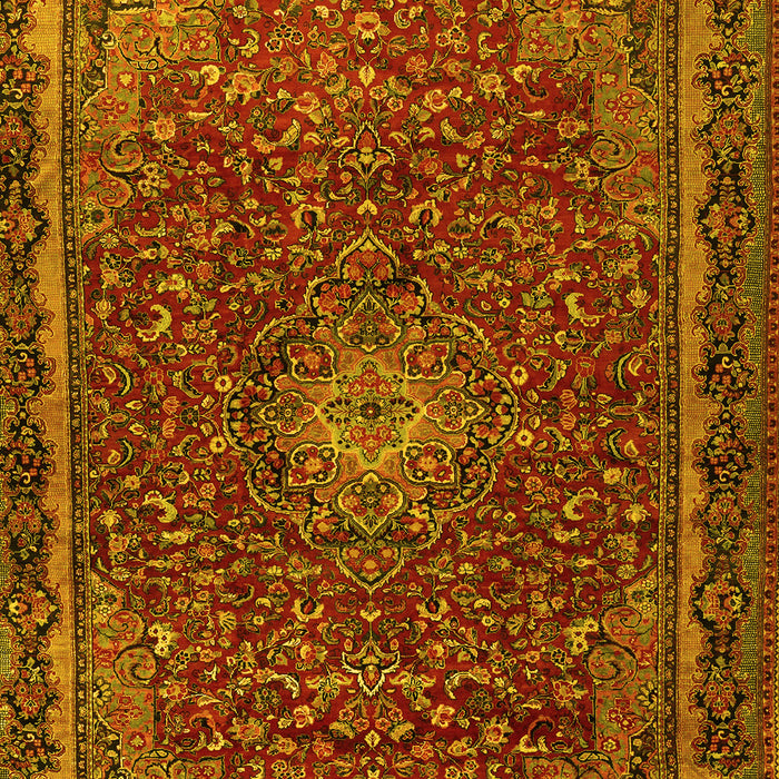 Machine Washable Persian Yellow Traditional Rug, wshtr2226yw