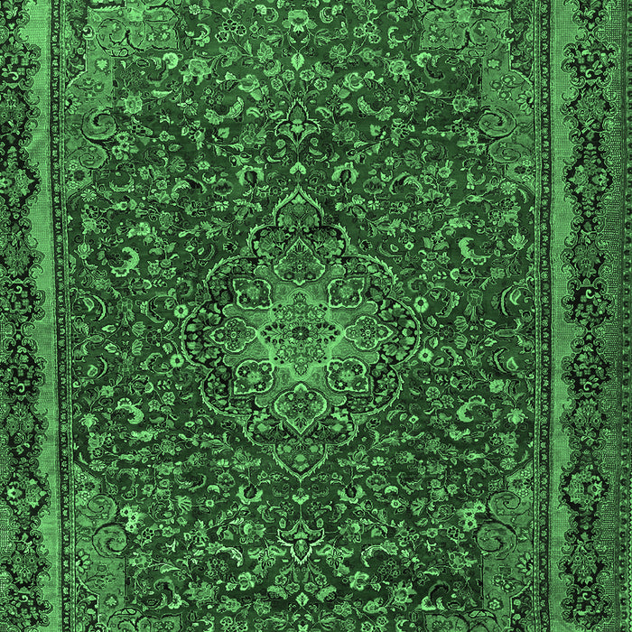 Machine Washable Persian Emerald Green Traditional Area Rugs, wshtr2226emgrn