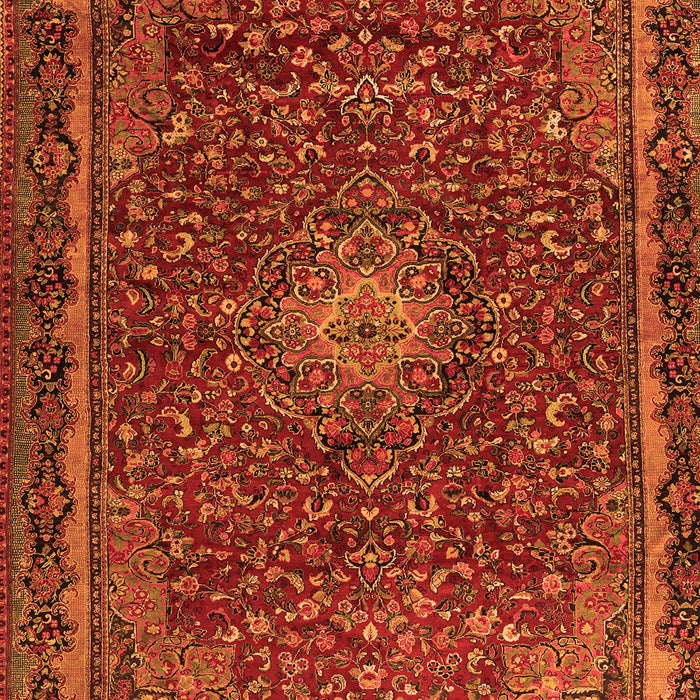 Serging Thickness of Machine Washable Persian Orange Traditional Area Rugs, wshtr2226org