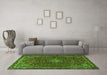 Machine Washable Persian Green Traditional Area Rugs in a Living Room,, wshtr2226grn