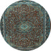 Round Persian Light Blue Traditional Rug, tr2226lblu