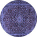 Round Persian Blue Traditional Rug, tr2226blu