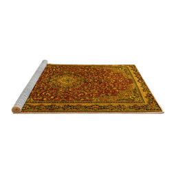 Sideview of Machine Washable Persian Yellow Traditional Rug, wshtr2226yw