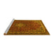 Sideview of Machine Washable Persian Yellow Traditional Rug, wshtr2226yw