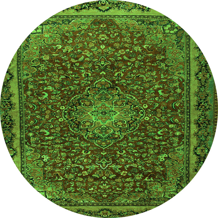 Square Persian Green Traditional Rug, tr2226grn