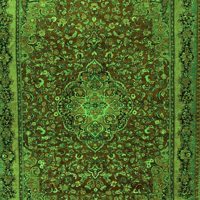 Serging Thickness of Machine Washable Persian Green Traditional Area Rugs, wshtr2226grn