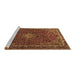 Sideview of Machine Washable Persian Brown Traditional Rug, wshtr2226brn