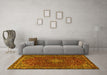 Machine Washable Persian Yellow Traditional Rug in a Living Room, wshtr2226yw