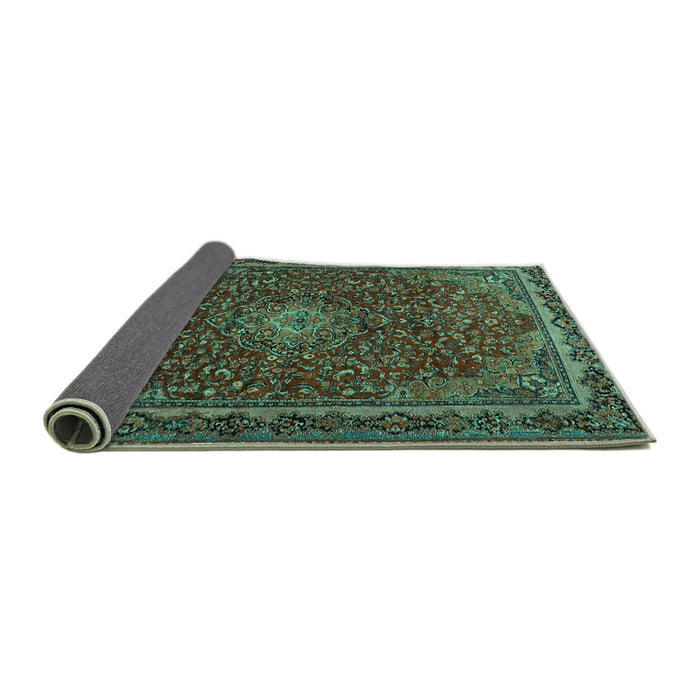 Sideview of Persian Turquoise Traditional Rug, tr2226turq