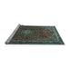 Sideview of Machine Washable Persian Light Blue Traditional Rug, wshtr2226lblu