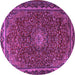 Round Persian Purple Traditional Rug, tr2226pur