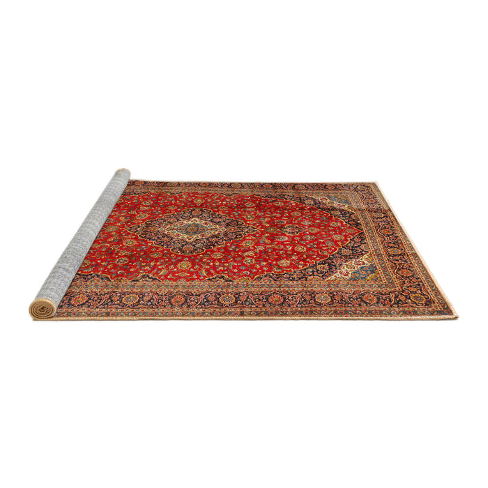 Sideview of Machine Washable Traditional Bronze Brown Rug, wshtr2227