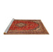 Sideview of Machine Washable Traditional Bronze Brown Rug, wshtr2227