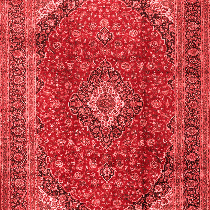 Machine Washable Medallion Red Traditional Rug, wshtr2227red