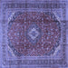 Square Medallion Blue Traditional Rug, tr2227blu