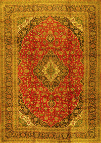 Medallion Yellow Traditional Rug, tr2227yw