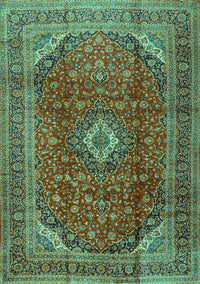 Medallion Turquoise Traditional Rug, tr2227turq