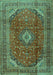 Medallion Turquoise Traditional Rug, tr2227turq