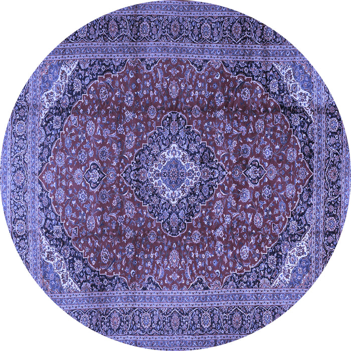 Round Medallion Blue Traditional Rug, tr2227blu