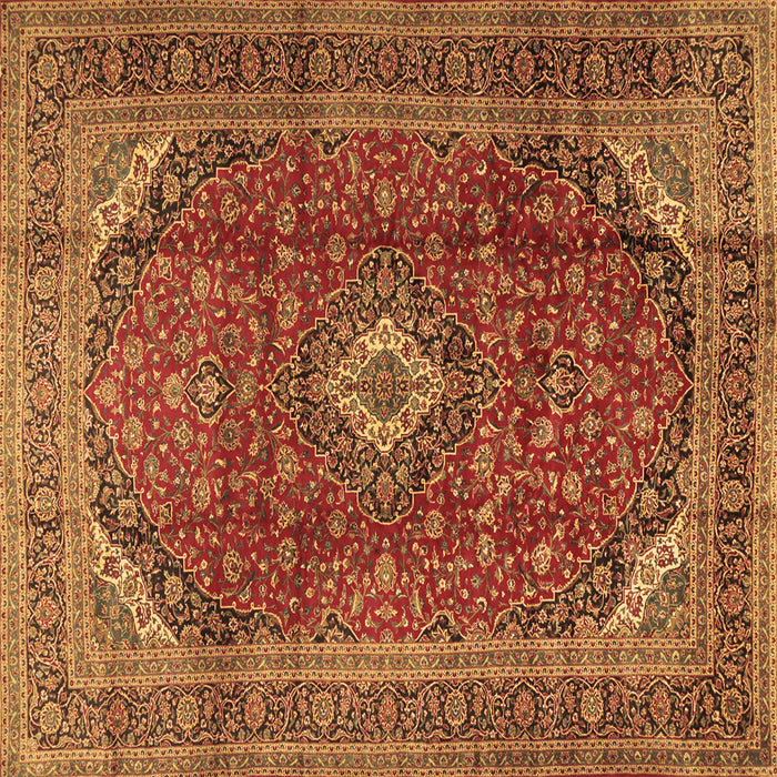 Square Medallion Brown Traditional Rug, tr2227brn