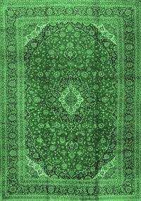 Medallion Emerald Green Traditional Rug, tr2227emgrn