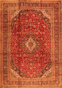 Medallion Orange Traditional Rug, tr2227org