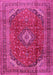 Machine Washable Medallion Pink Traditional Rug, wshtr2227pnk