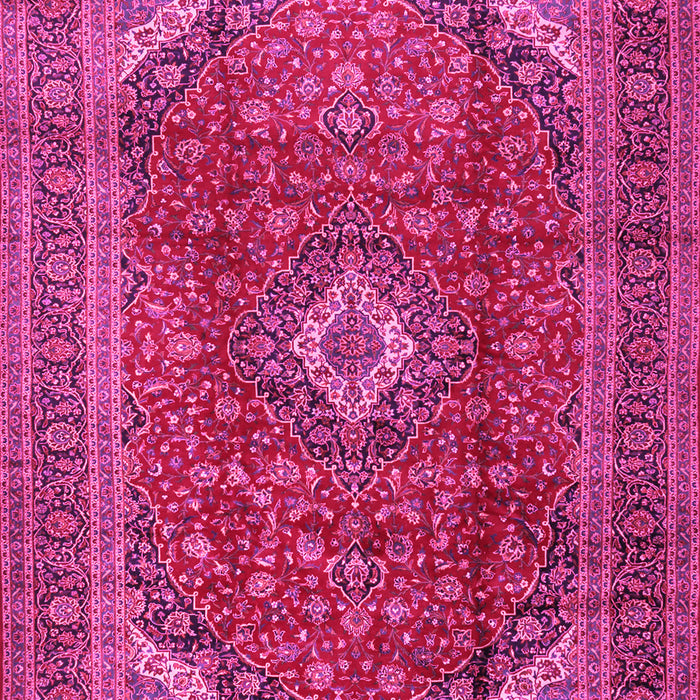 Machine Washable Medallion Pink Traditional Rug, wshtr2227pnk