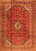 Serging Thickness of Machine Washable Medallion Orange Traditional Area Rugs, wshtr2227org