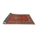 Sideview of Traditional Orange Salmon Pink Medallion Rug, tr2228