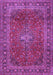 Machine Washable Medallion Purple Traditional Area Rugs, wshtr2228pur