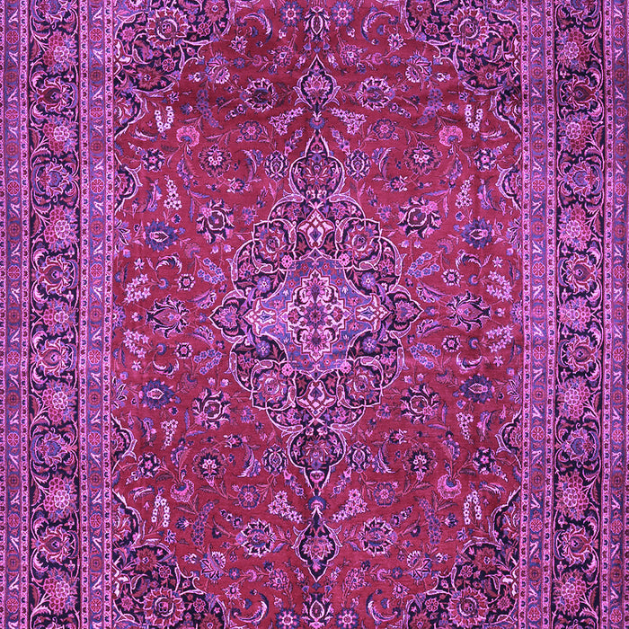 Machine Washable Medallion Purple Traditional Area Rugs, wshtr2228pur