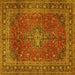 Square Medallion Yellow Traditional Rug, tr2228yw