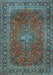 Medallion Light Blue Traditional Rug, tr2228lblu