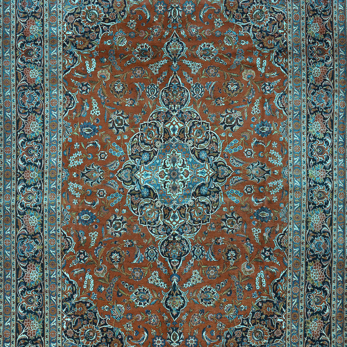 Medallion Light Blue Traditional Rug, tr2228lblu