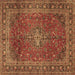 Square Medallion Brown Traditional Rug, tr2228brn