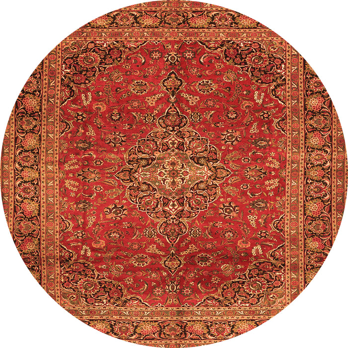 Square Medallion Orange Traditional Rug, tr2228org
